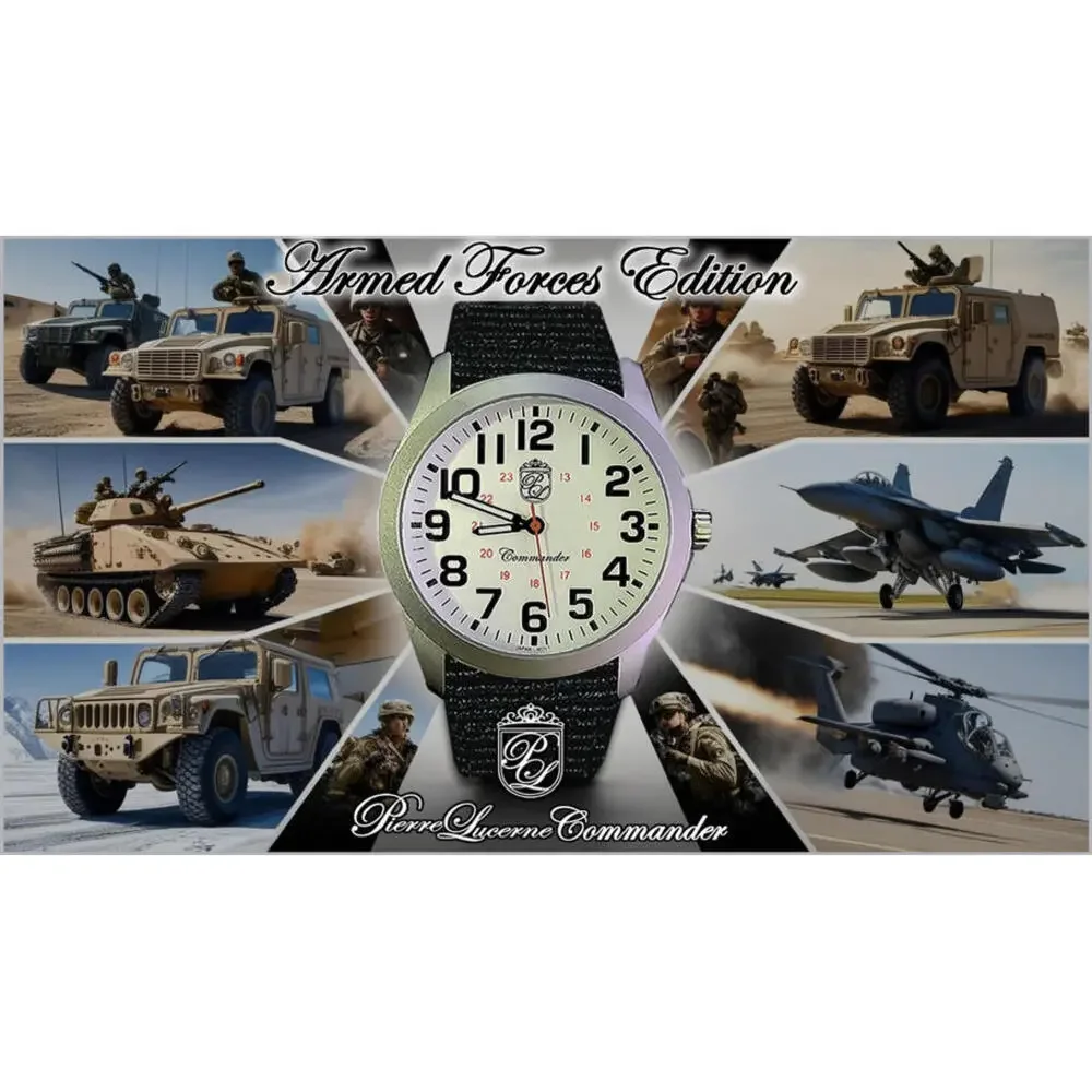 Pierre Lucerne Commander WW2 Commemorative Military Watch‎